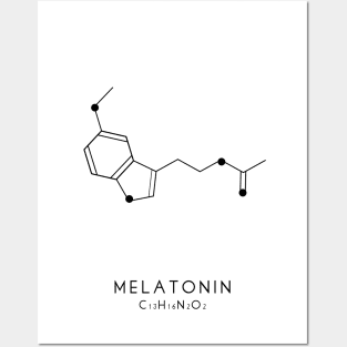 Melatonin Molecular Structure - White Posters and Art